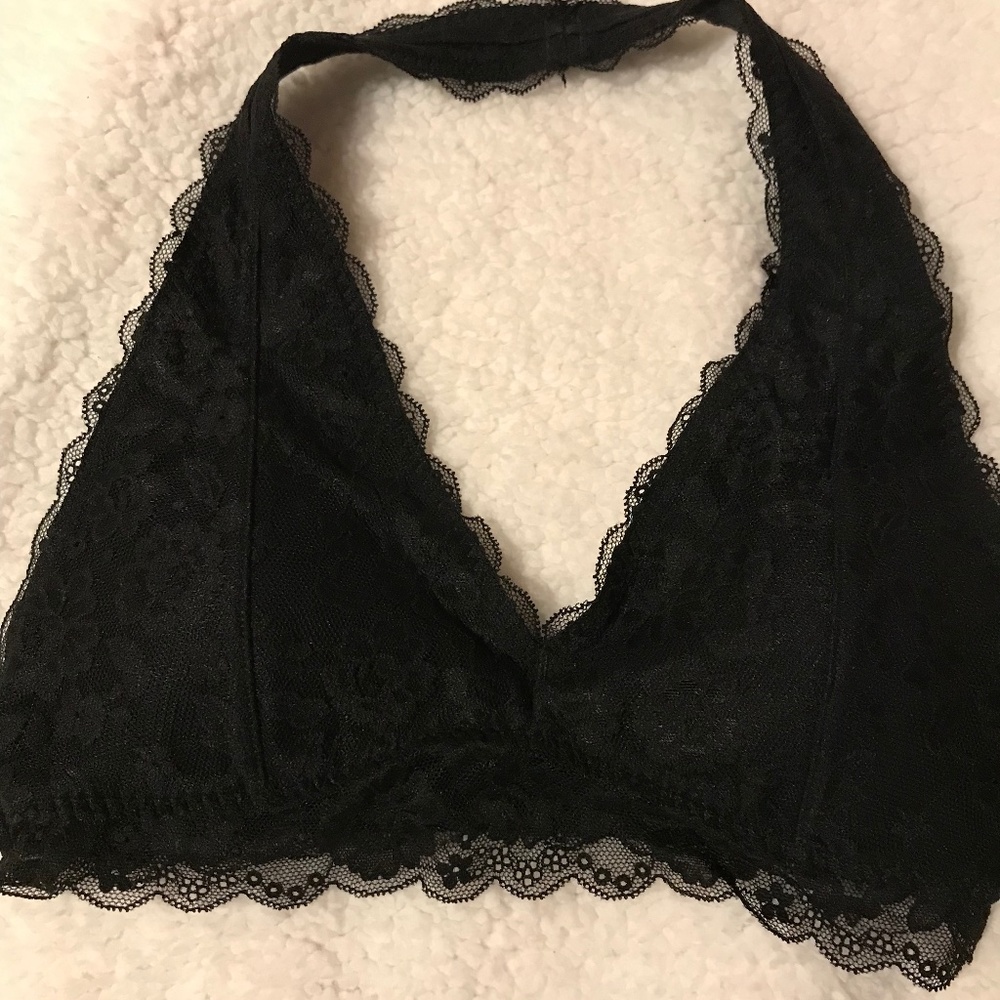 Black Lace Halter Bralette